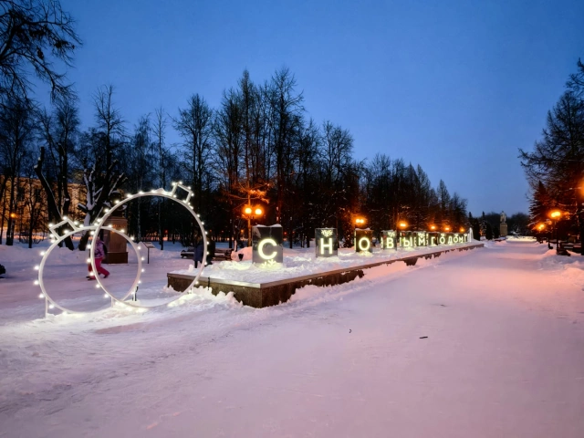 Декорация С новым годом в парке Крылья Советов
