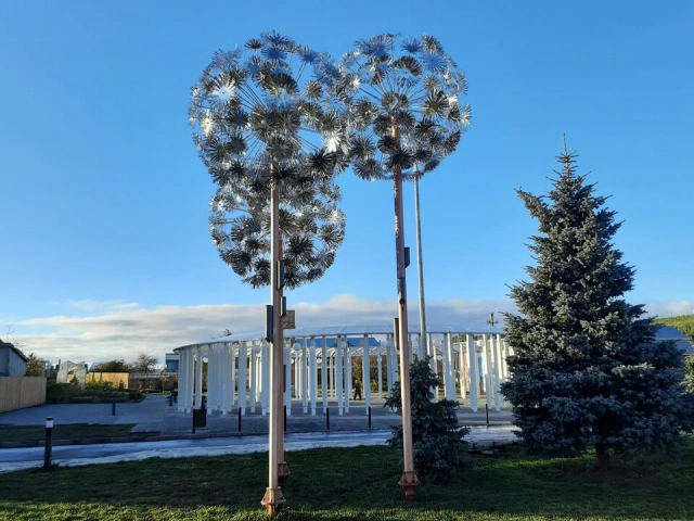 Одуванчики на Комсомольской площади в Кукморе