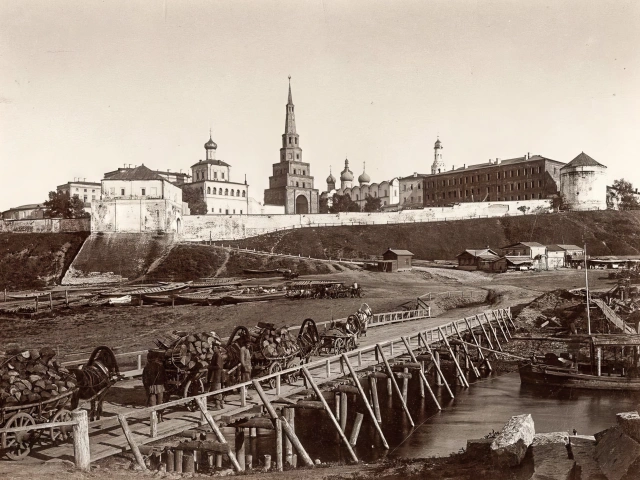 Вид на Кремль со стороны Казанки в 1870-е годы